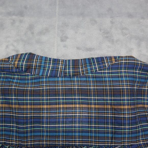 MLM Label Shirt Womens Multicolor Short Sleeve Vneck Button Plaid Blouse - Picture 15 of 16